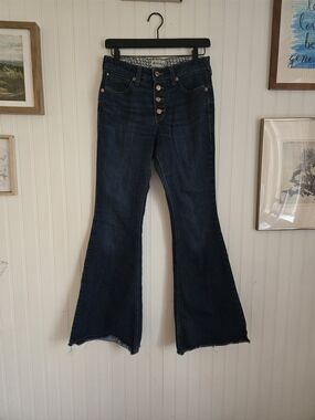 Ariat Denim Dark Indigo High-Rise Flare Jeans Western Riding Jeans